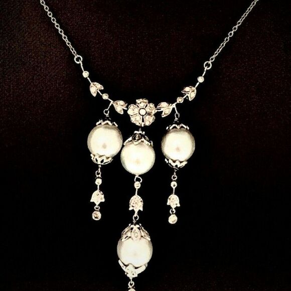 Diamond South Sea Pearl Necklace 18k Gold 11.45 mm 17.5" Certified $6,950 822583 - Picture 7 of 9